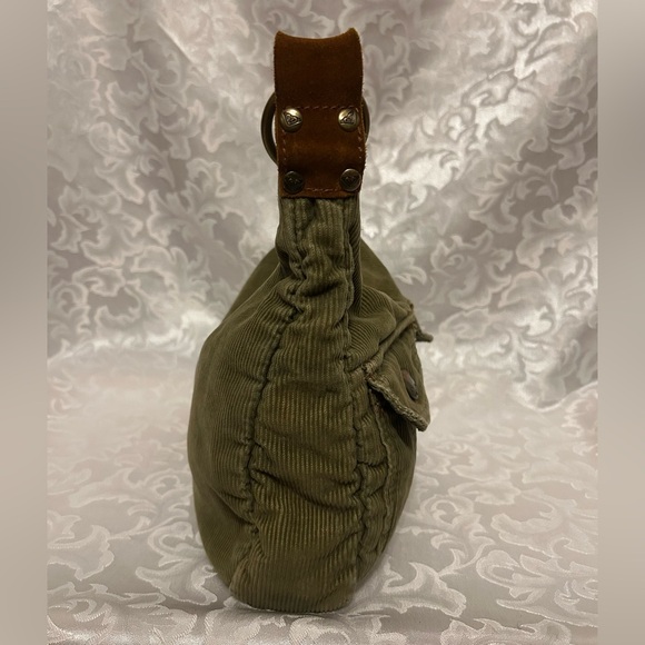 Vintage Roxy Corduroy Cargo Purse, Y2K, Green, Brown Suede - Picture 6 of 9
